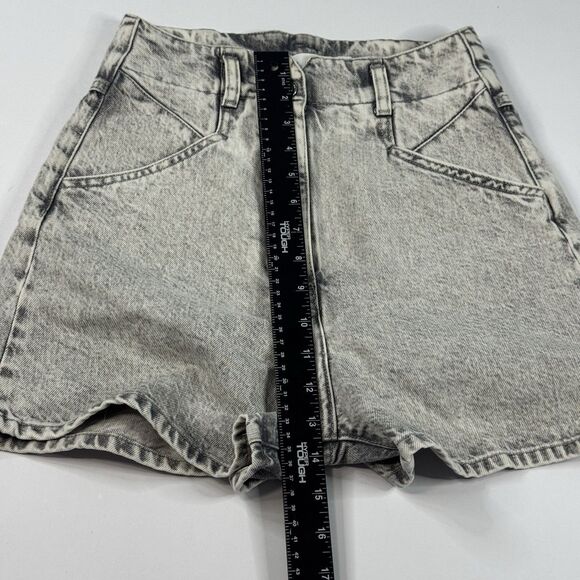 IRO Paris Womens Faded‎ Denim Shorts Dark Grey High Rise Loose Fit Size S (4) - Picture 7 of 8
